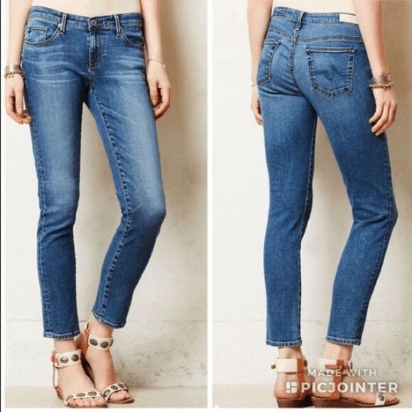 Adriano Goldschmied The Stevie Slim Straight Ankle Denim Jeans Women's Size 25R - Picture 1 of 5